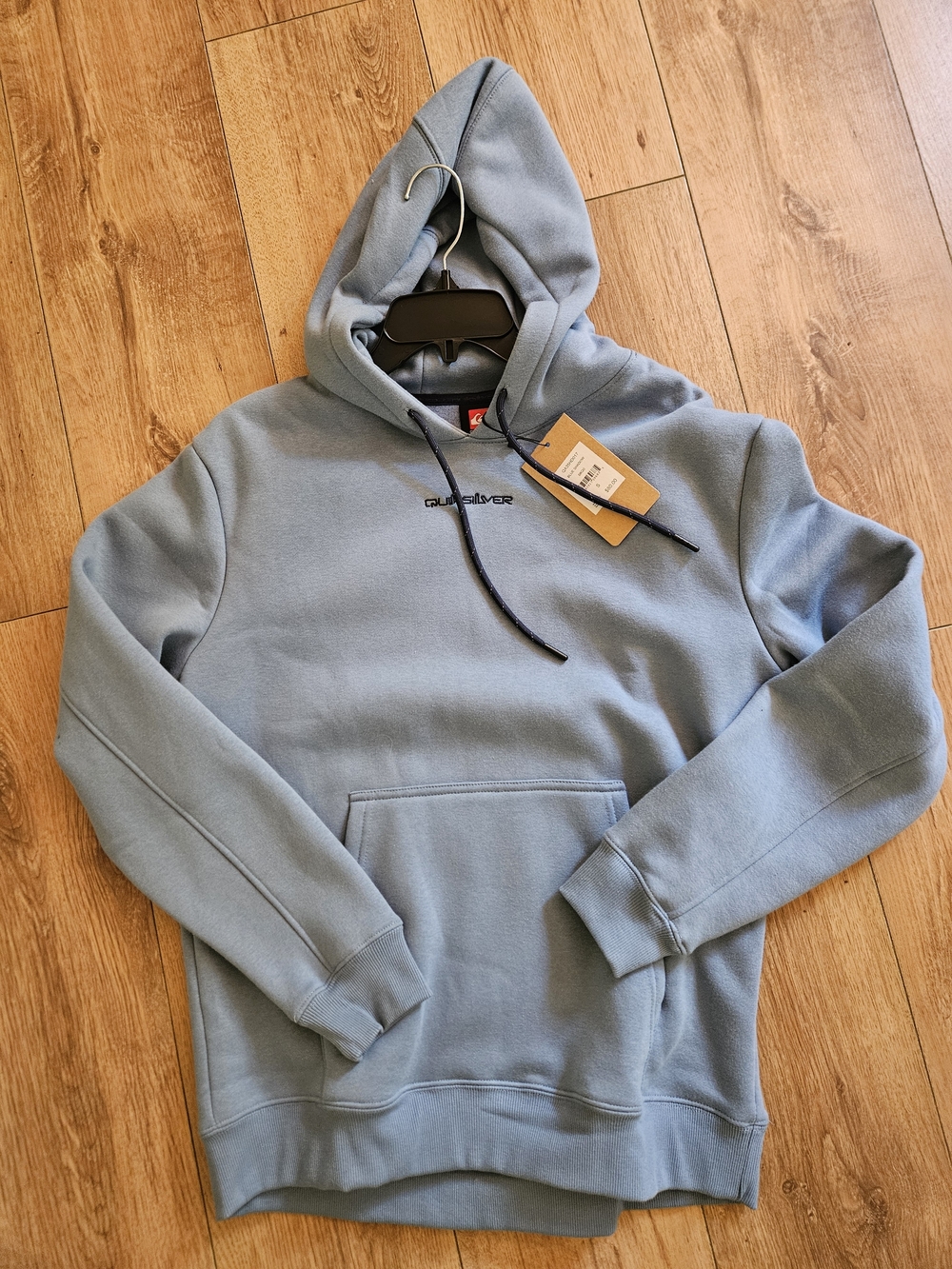 Men's Quicksilver Light Blue Pullover Hoodie Sweatshirt Size Small